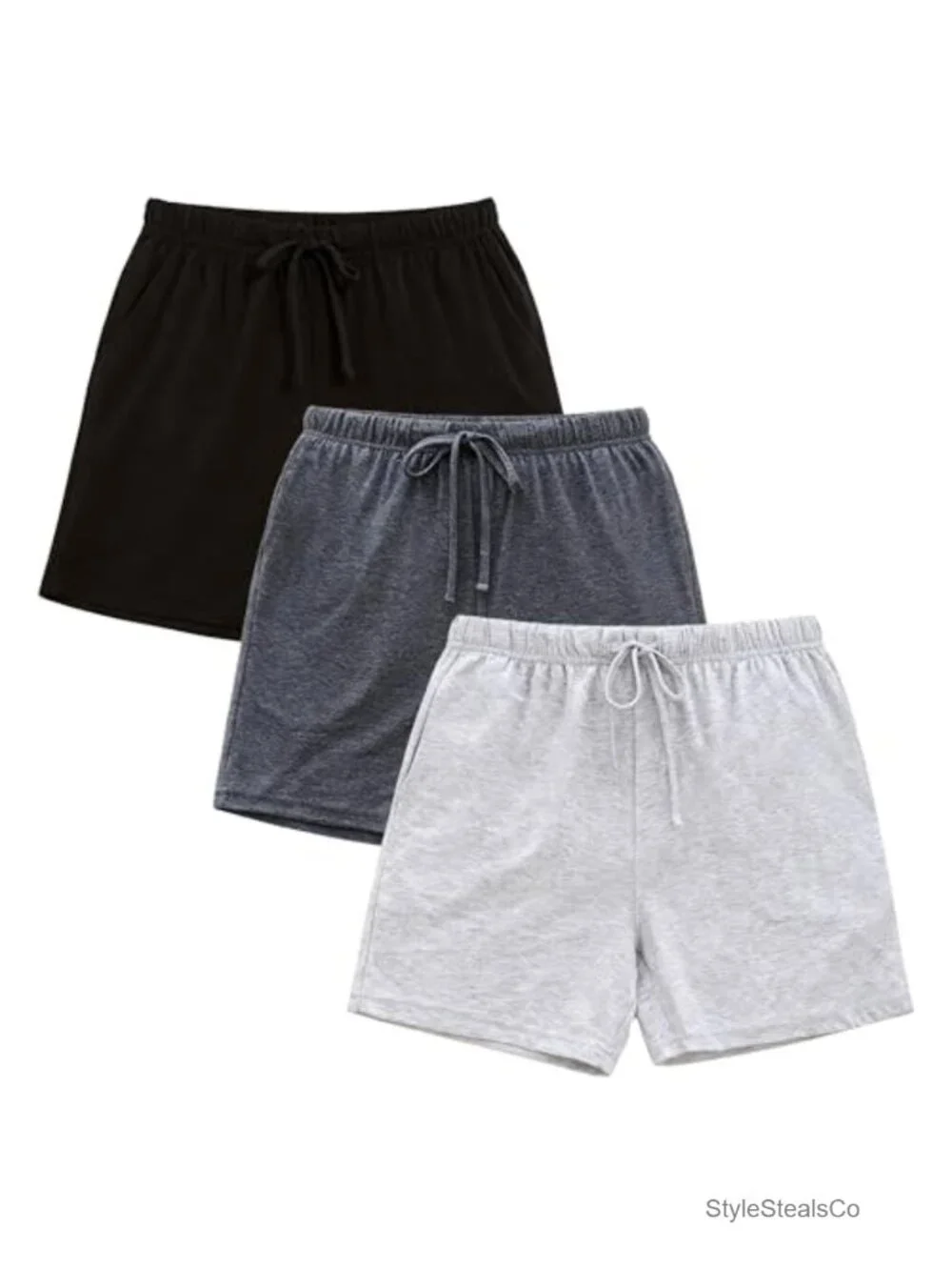 3 Pack Pajama Shorts for Women Lightweight Cotton Blend with Pockets &
